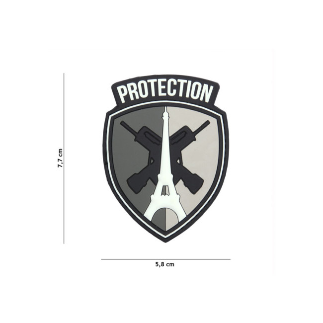 Patch blason protection en PVC gris - 101 Inc