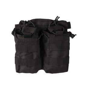 Porte chargeur double MOLLE Open Top noir - Miltec