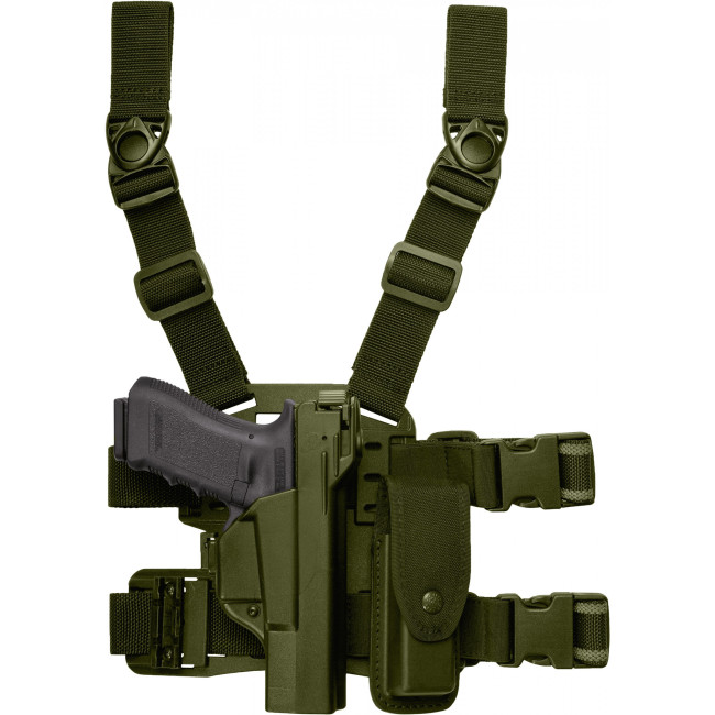 Plaque de cuisse 2 sangles 8K18 Vert OD - Vega Holster
