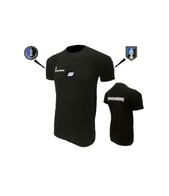 Tee-shirt noir respirant gendarmerie départementale - DMB Products