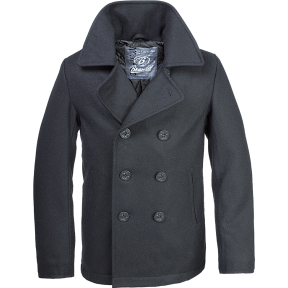 Marinejas Pea Coat wol Zwart - Brandit