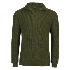 Pull met V-hals en rits Groen - Brandit
