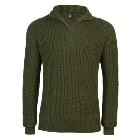 Pull col V zippé Noir - Brandit
