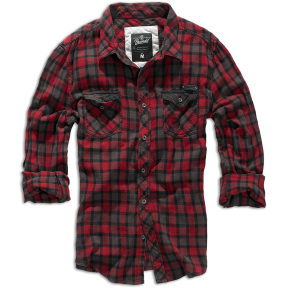 Chemise à carreaux Rouge marron et noir Flanelle Duncan - Brandit