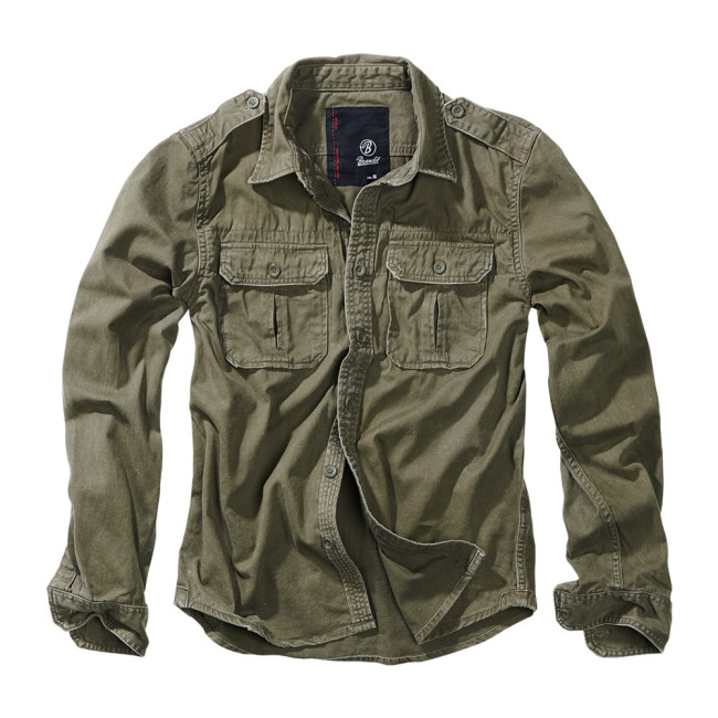 Vintage Longsleeve Military Style Shirt Groen - Brandit