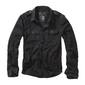 Chemise Vintage Longsleeve Military Style Noir - Brandit