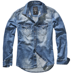 Vintage-Jeanshemd Riley Denim in zerknitterter Optik, blau - Brandit