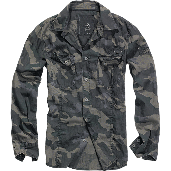 Slimfit Hemd Darkcamo - Brandit