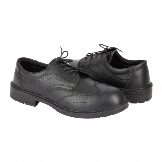 Buty miejskie ze stalowym noskiem Czarne Derby - VVS