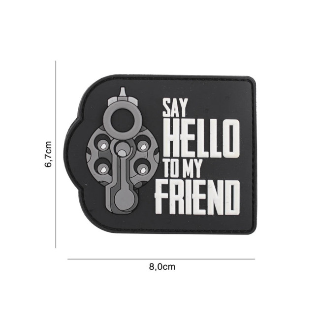 Patch "Say hello to my friend" en PVC noir - 101 Inc Patch "Say hello to my friend" en PVC noir - 101 Inc