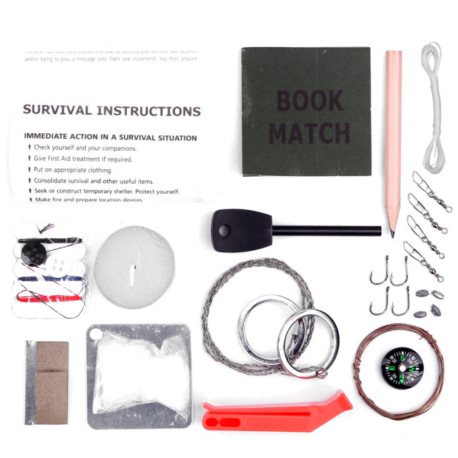 Kit de survie de combat vert étanche - Fosco Industries