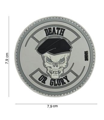 Patch 3D en PVC "Death or Glory" gris - 101 Inc