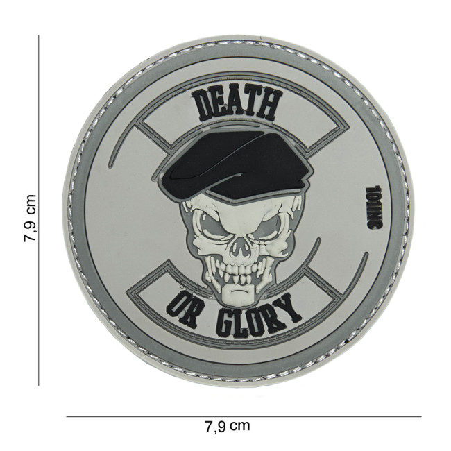3D PVC Patch "Death or Glory" grijs - 101 Inc