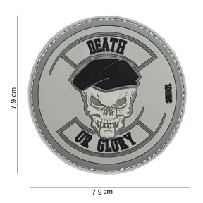 Patch 3D en PVC "Death or Glory" gris - 101 Inc