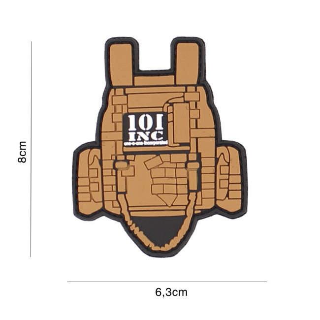 Tactisch vest patch bruin in PVC - 101 Inc