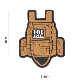 Patch gilet tactique marron en PVC - 101 Inc
