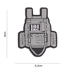 Patch gilet tactique gris en PVC - 101 Inc