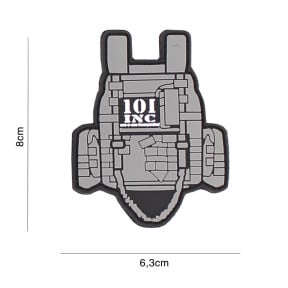Patch gilet tactique gris en PVC - 101 Inc