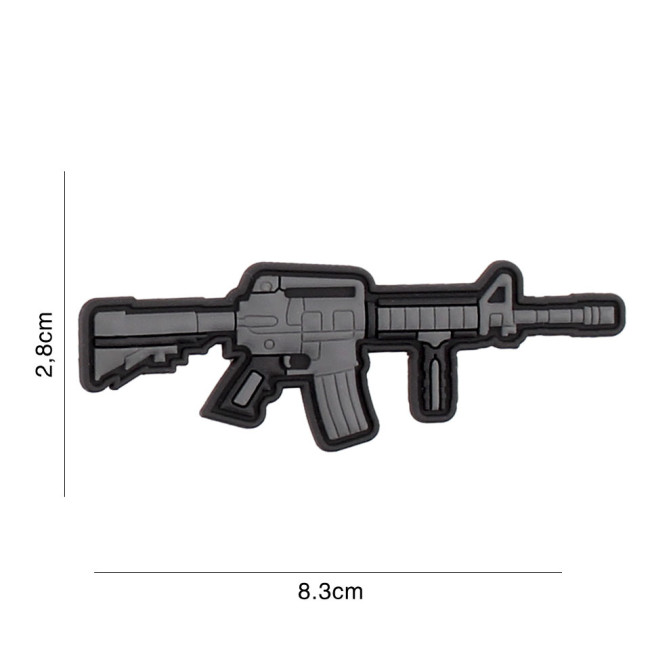 3D M4/AR-15 wapen patch in PVC grijs - 101 Inc