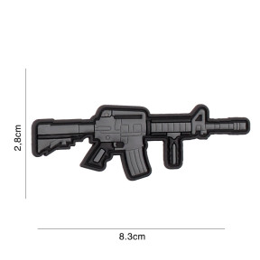 Patch 3D arme M4/AR-15 en PVC gris - 101 Inc