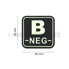 Patch carré groupe sanguin B- Fluorescent - JTG