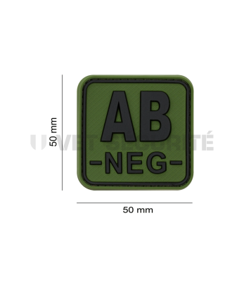 Patch carré groupe sanguin AB- Vert OD - JTG