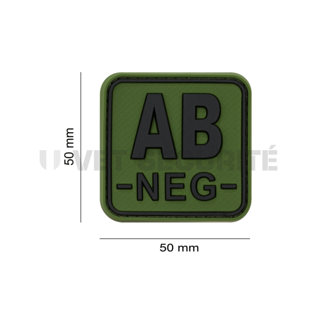 Patch carré groupe sanguin AB- Vert OD - JTG