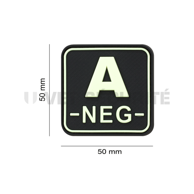 Quadratischer Blutgruppen-Patch A- Fluoreszierend - JTG