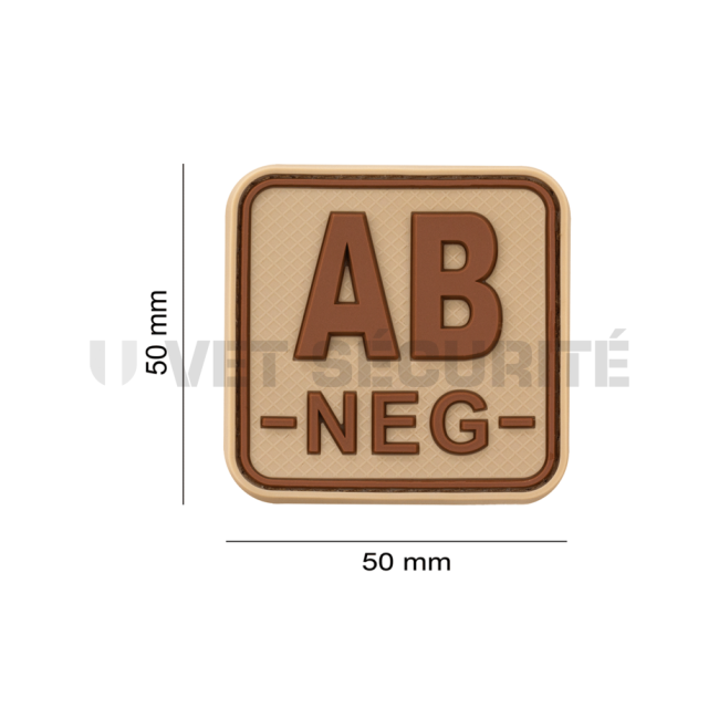 Patch carré groupe sanguin AB- Coyote - JTG