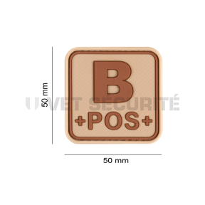 Patch carré groupe sanguin B+ Coyote - JTG