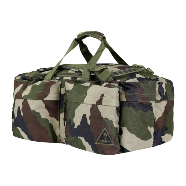 Sac Militaire 100 Litres Opex - Camouflage Centre Europe, Polyester Déperlant, 8 Poches, Porté Sac à Dos Ou Bandoulière