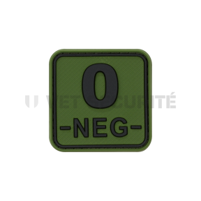 Quadratischer Blutgruppen-Patch O- grün OD - JTG