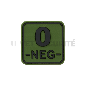 Patch carré groupe sanguin O- vert OD - JTG