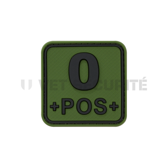 Patch carré groupe sanguin O+ vert OD - JTG