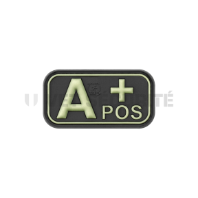 Patch groupe sanguin A+ Noir Fluorescent - JTG
