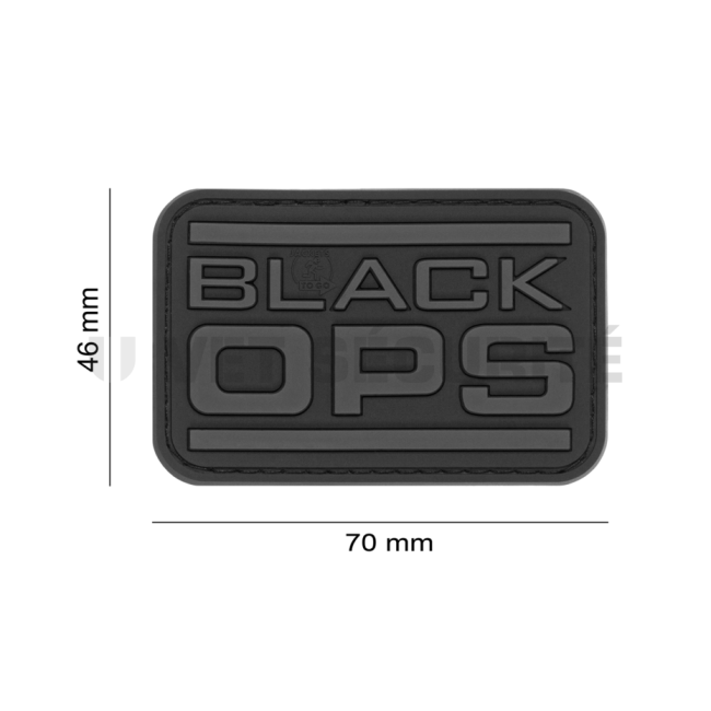 Prostokątna naszywka Black OPS Czarna - JTG