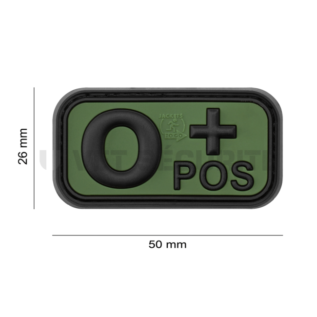 Patch groupe sanguin O+ Vert OD - JTG