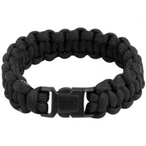 Bransoletka Paracord czarna z gwizdkiem - Highlander
