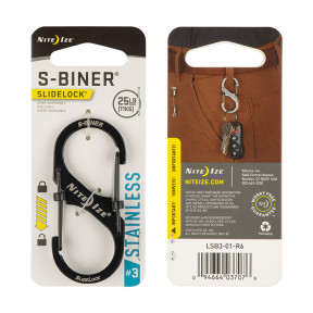 Mousqueton S-Biner SlideLock Taille 3 noir - Nite Ize 