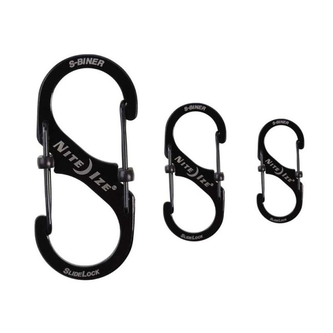 Lot de mousquetons S-Biner SlideLock Taille 2, 3 et 4 noir - Nite Ize Lot de mousquetons S-Biner SlideLock Taille 2, 3 et 4 noir - Nite Ize