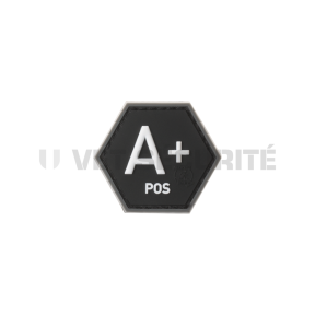 Patch hexagonal groupe sanguin A+  Noir - JTG