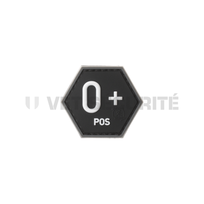 Patch hexagonaal bloedgroep O+ Zwart - JTG