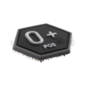 Hexagonaler Patch Blutgruppe O+ Schwarz - JTG