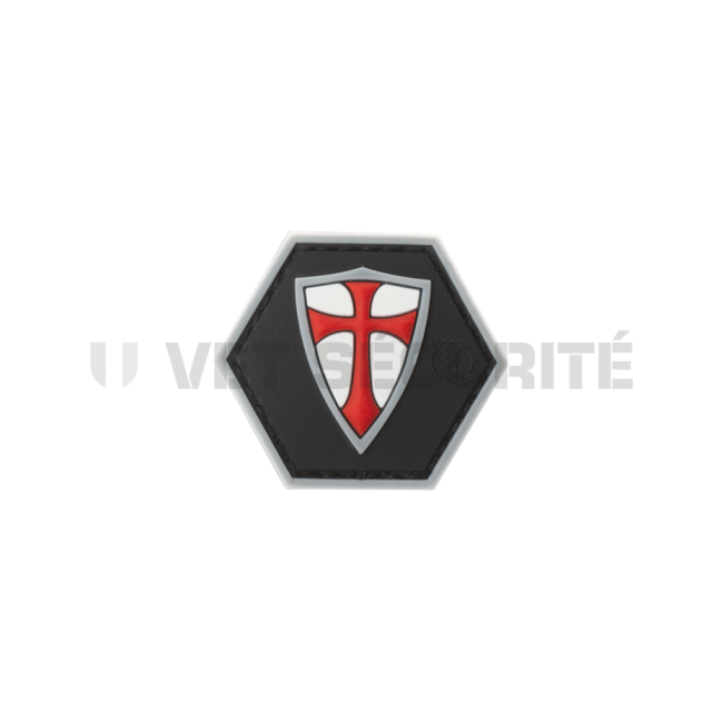 Patch hexagonal bouclier templier rouge - JTG