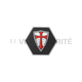 Patch hexagonaal schild tempelier rood - JTG