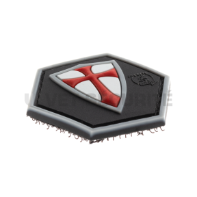 Patch hexagonal bouclier templier rouge - JTG