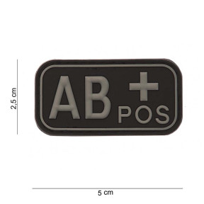 3D PVC-Patch Blutgruppe AB+ Schwarz - 101 Inc