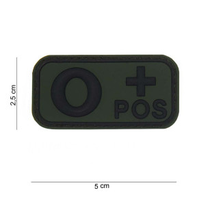 Patch 3D PVC bloedgroep O+ Groen - 101 Inc