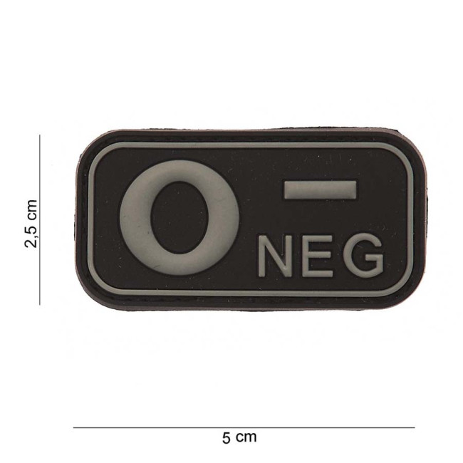 Patch 3D PVC groupe sanguin O- Noir - 101 Inc