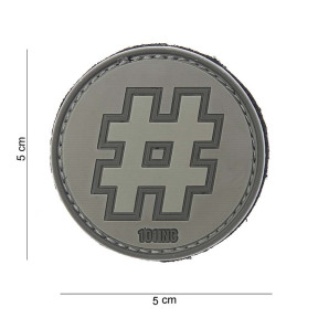 Patch 3D PVC "Hashtag" Szary - 101 Inc